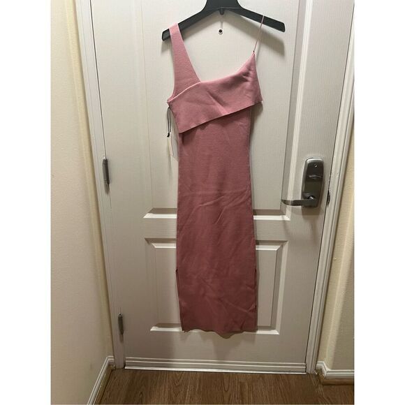 Line & Dot Sylvie Sleeveless one shoulder Midi Dress in Rose size S NWT - Picture 7 of 10